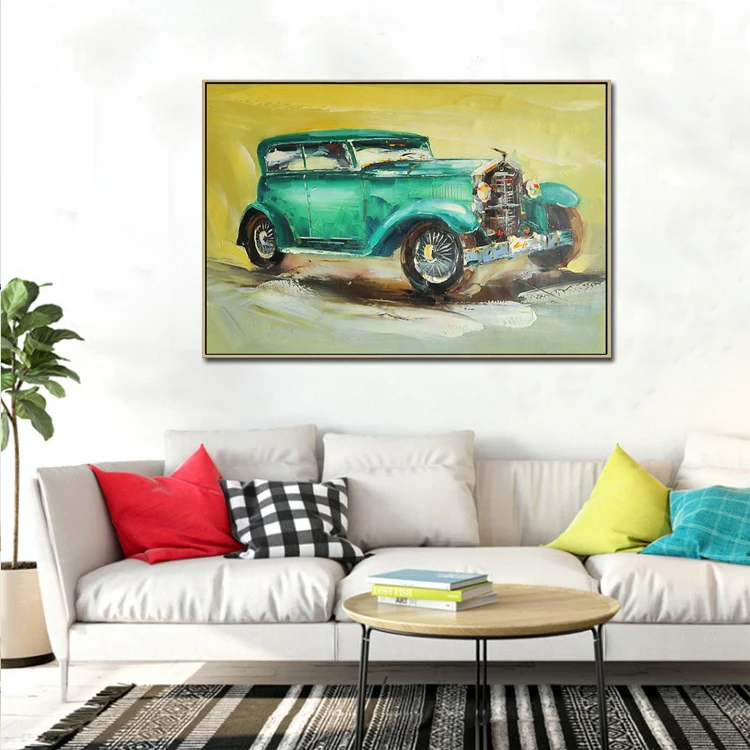 Vintage Home Decoration Art Famous Car Abstract Painting for Kids Room