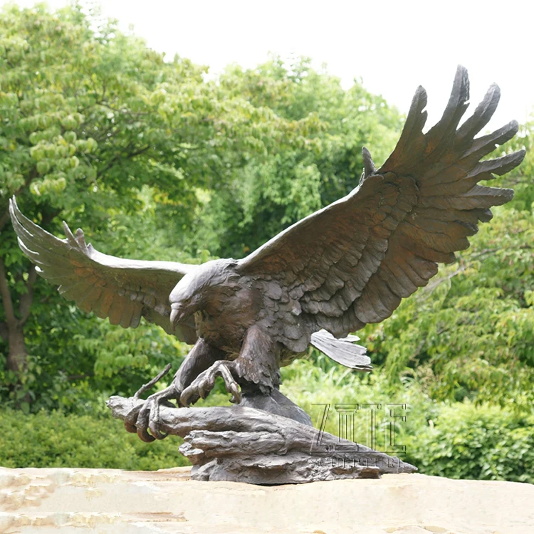 Casting carving large flying eagle catching fish statue bronze hawk sculpture (60485014759)