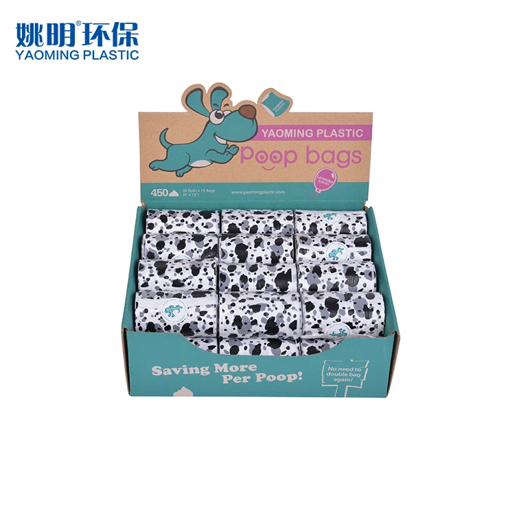 Black and white cute dog bags for poop plastic biodegradable
