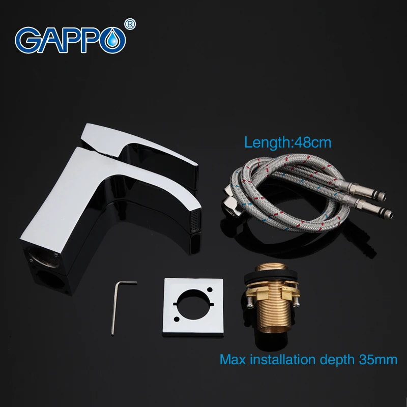 GAPPO Water Mixer Tap Basin Sink Faucet Bathroom Wash Tap Single Hole Brass Mixer Waterfall Faucet G1007-1
