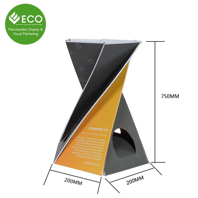 New Design Customized Water Bottle Cardboard Counter Display Stand For Promotion