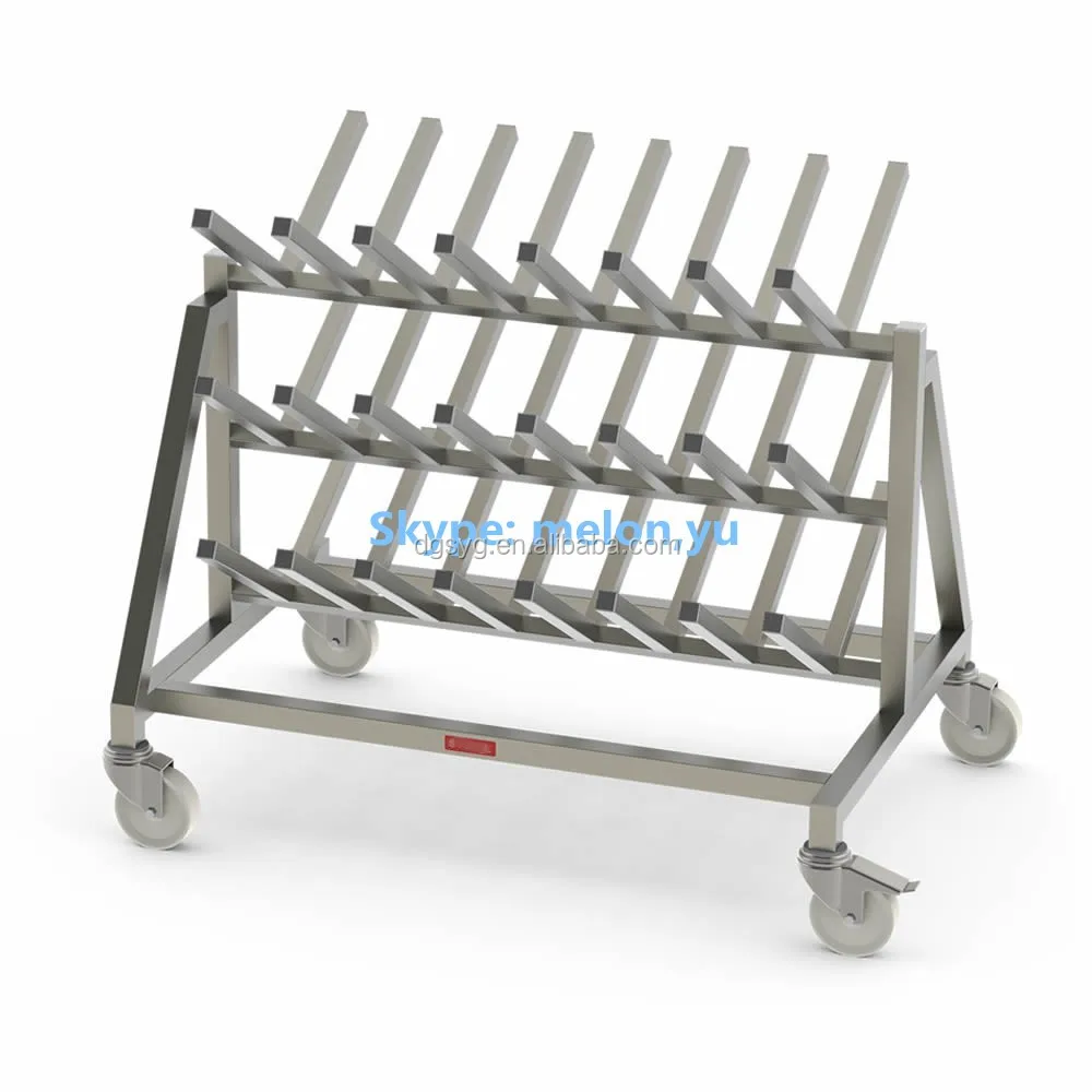 48 Pairs Double Side Stainless Steel Boot Rack With Wheels