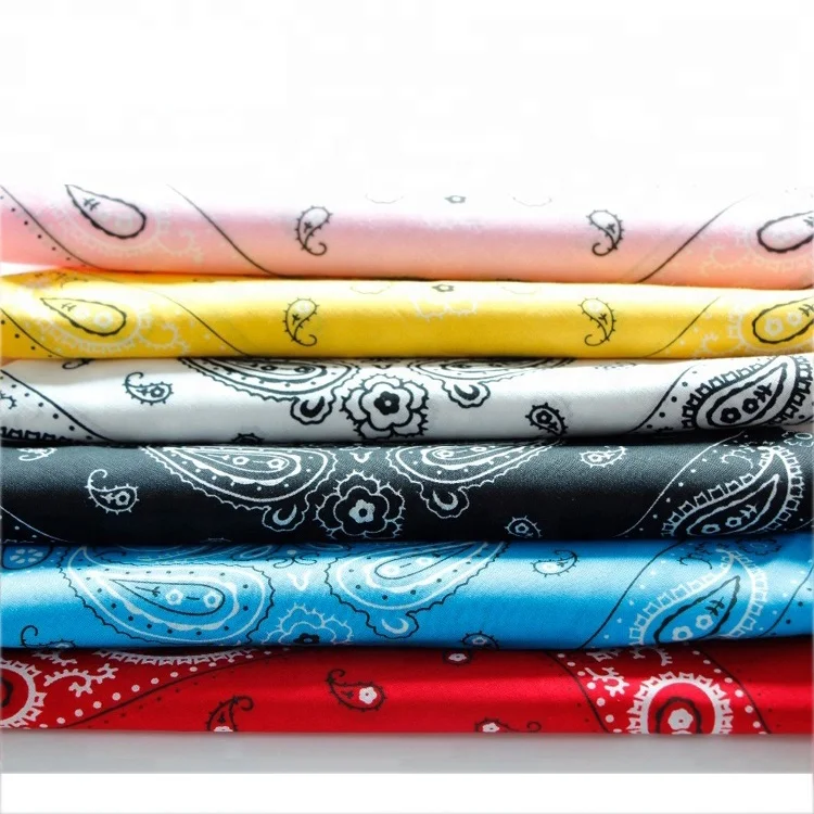 wholesale custom sweat plain cotton digital printed paisley western women sun sport mask promotional bandana for hair decoration