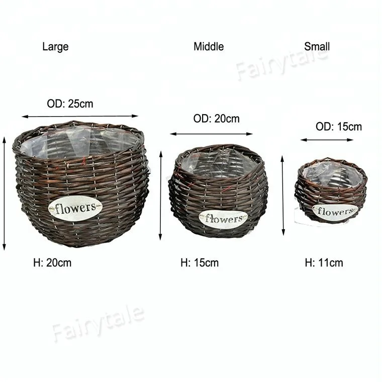Factory Cheap Bulk Flower Decoration Craft Pots Wicker Flower Basket for Sale