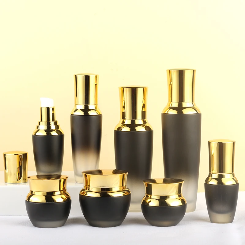 Hot 120ml cosmetic container and 30ml cosmetic package 100ml set glass pump bottle 50g lotion tank