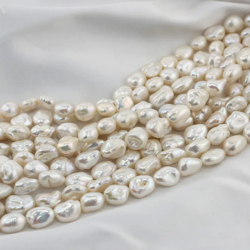 10x12mm white color irregular keshi reborn freshwater natural pearls
