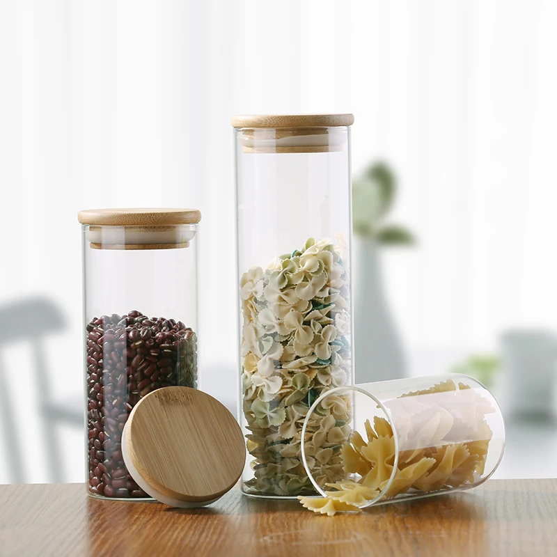 Hot sales!Customized Spice Nut Candy Loose Tea Glass Storage Jars Glass Canister for Kitchen Customized Logo and packing OEM ODM
