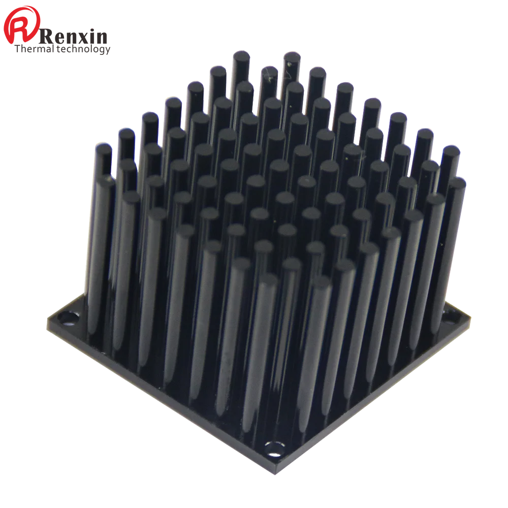 Square Heat Sinks Pin Fin Heatsink 50*50mm Black IP65 Round Tube Profile Anodized Aluminium Led Aluminum Rohs 81 Pieces 100 0.5