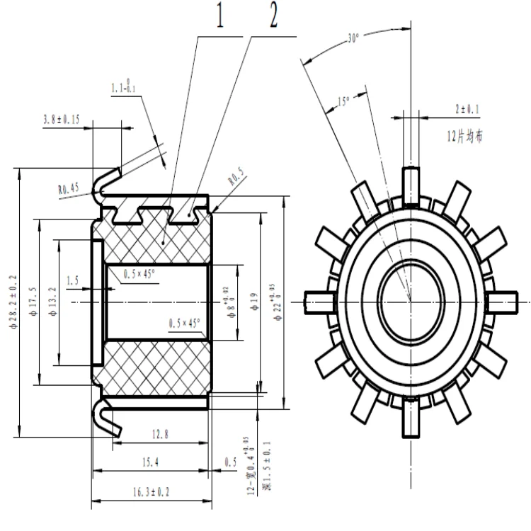 12 крюк тип коллектора OD22 * ID8 * H16.3 моторная арматура для коммутатора