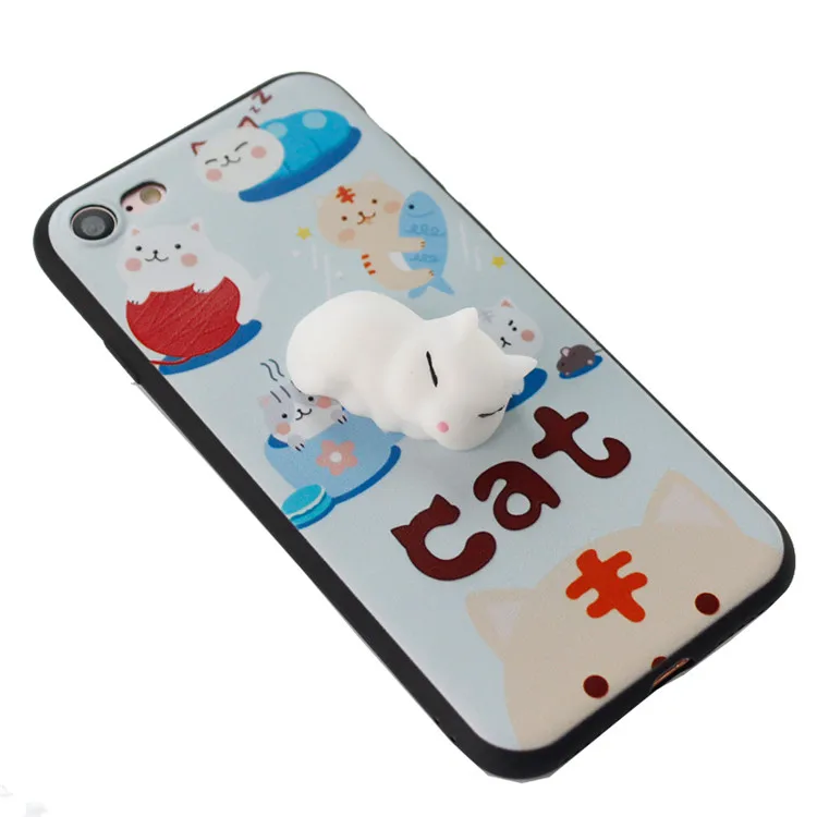 Стресс Редуктор 3D Трехмерный мультфильм Squishy телефона чехол для Iphone 7 Plus