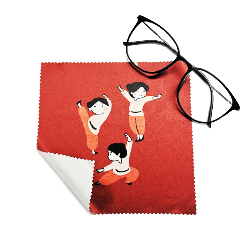 Custom Digital Printed Soft Microfiber Eyeglasses Cleaning Cloth Sunglasses Wiping Cloth