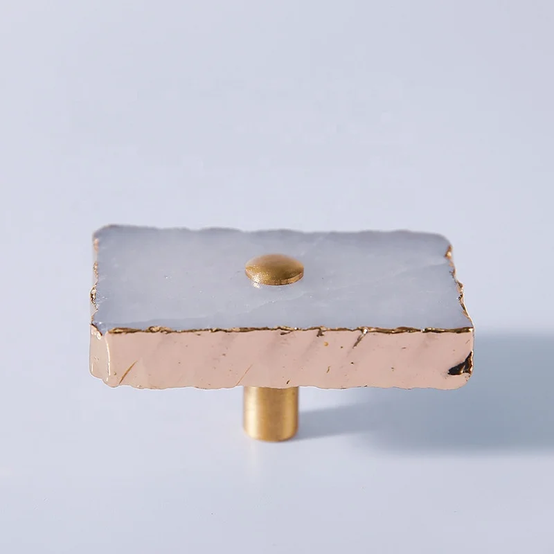 QS-HK0100 Crystal knob gold drawer handles brass cabinet handle modern furniture