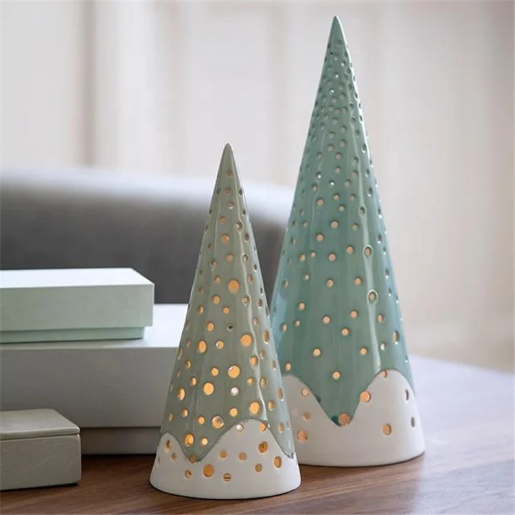 Top choice cheap price hat shape christmas ceramic tea light holder for decoration
