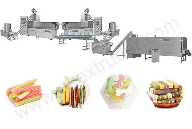 
soft and hard Dog chews chewing stick snack food extrudering machinery 