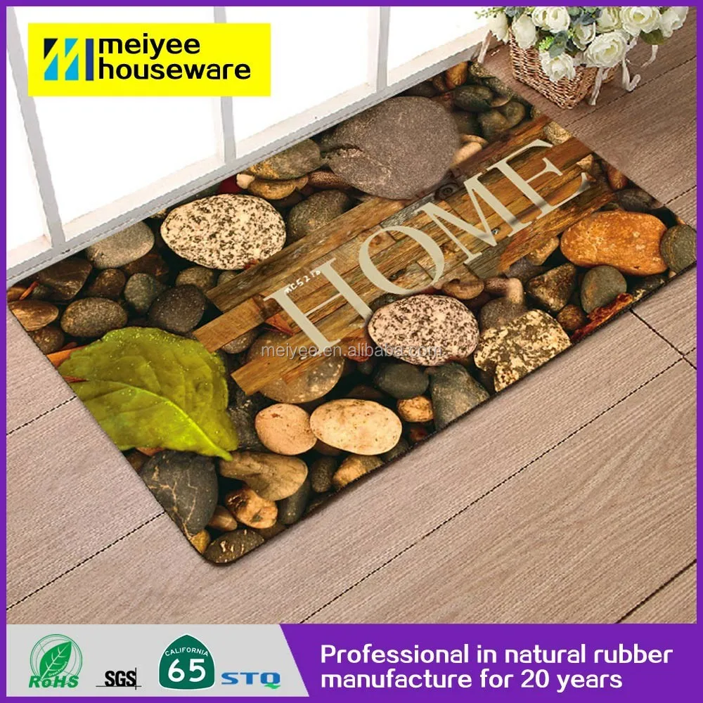 Best Quality products Flocking Soft Kitchen Rubber Mat anti-slip door mats  washable cartoon door mat