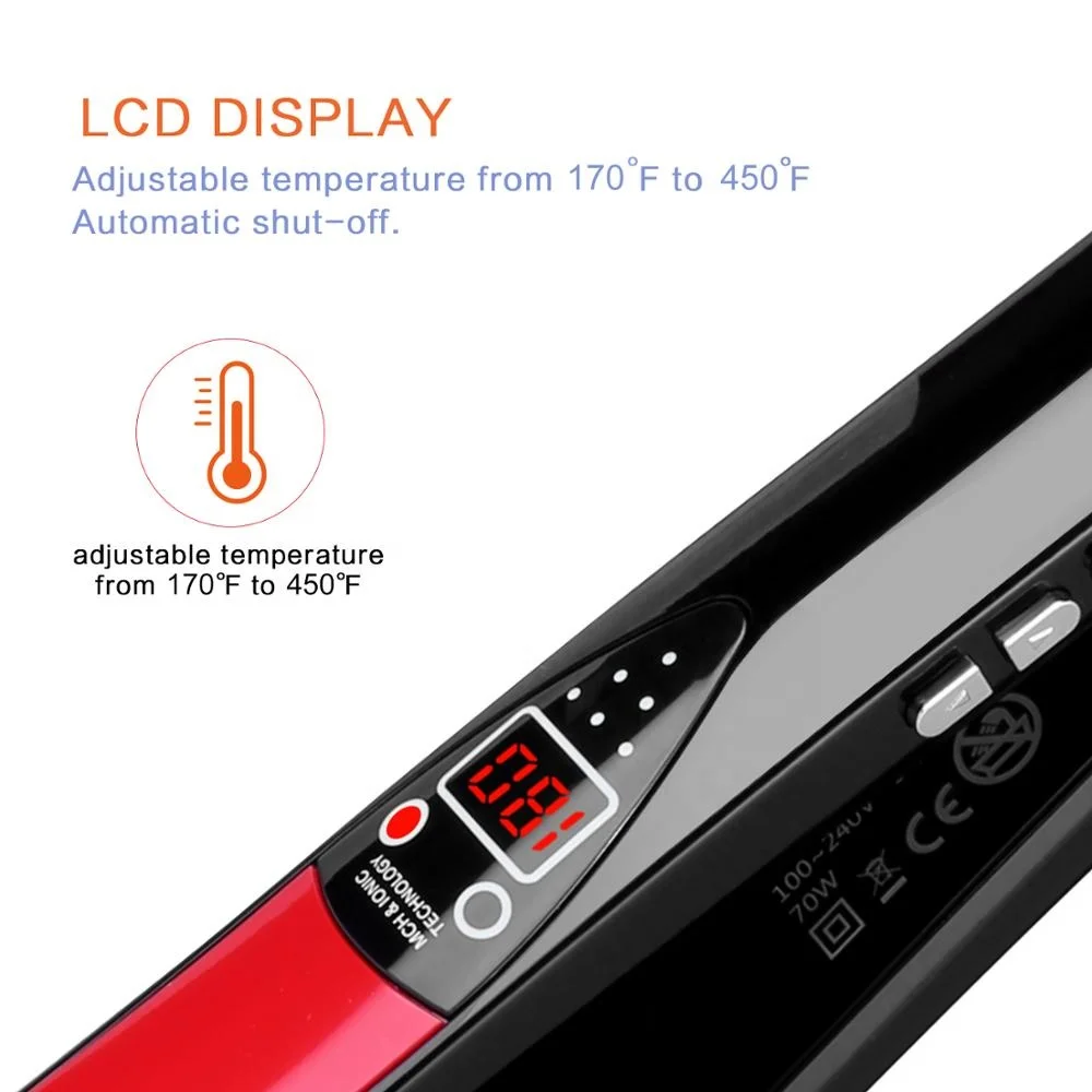 CHJ-173 Good Sale Korean Hair Straightener Rotatable Power Cord Ceramic Plate