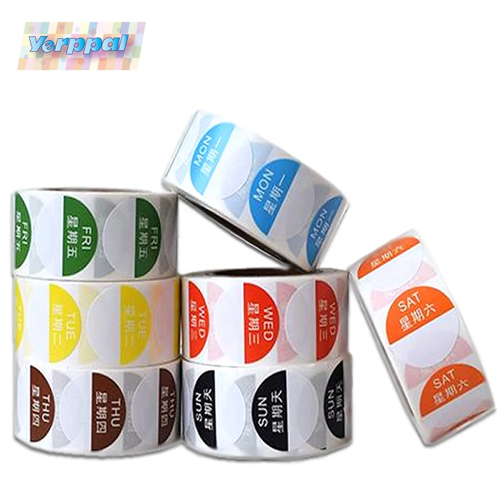 2019 Hot Sale Blank Adhesive Colorful Point Round Label Dot Sticker 1 Inch Diameter