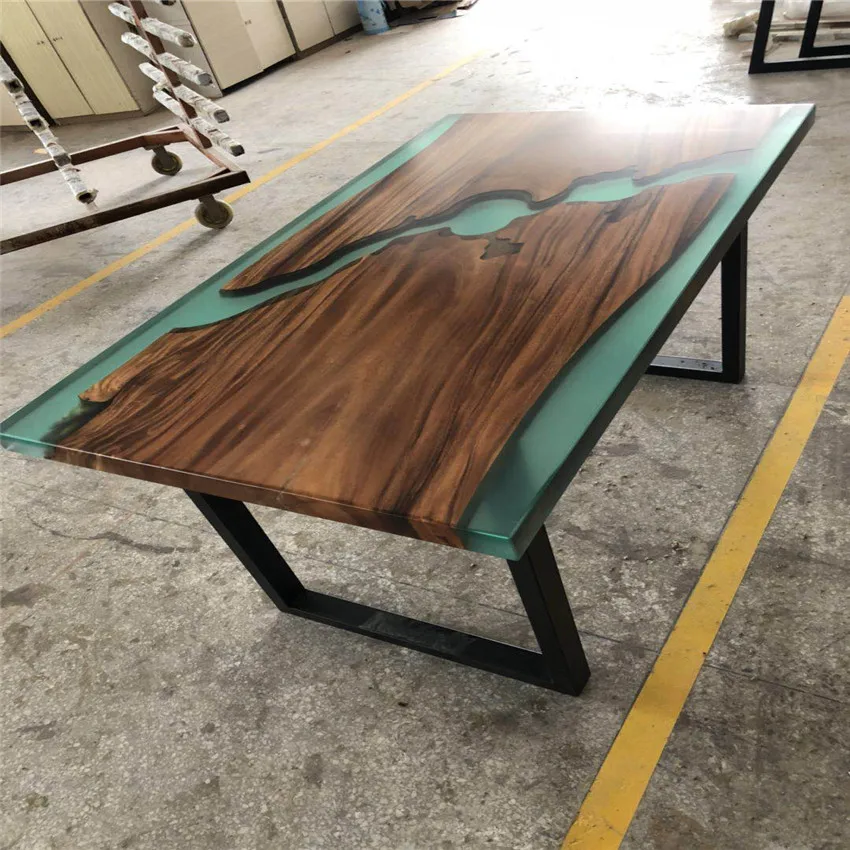 fire resistant epoxy resin pine wood table