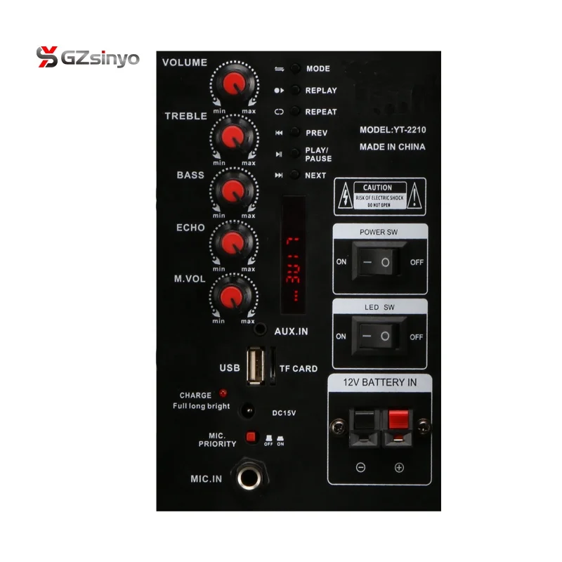 
double 10 inch wooden rechargeable party portable dj speakers with disco light 