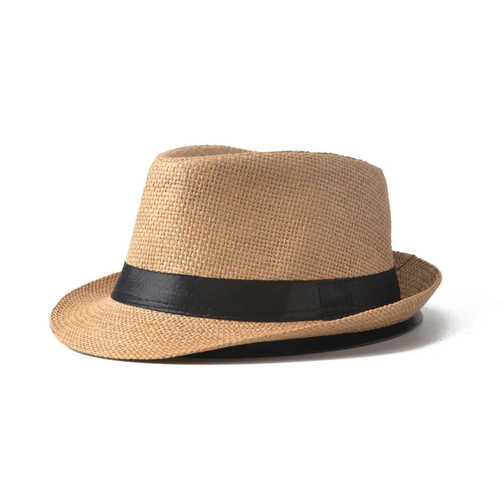 2019 Simple factory price paper made fedora hats men with black band