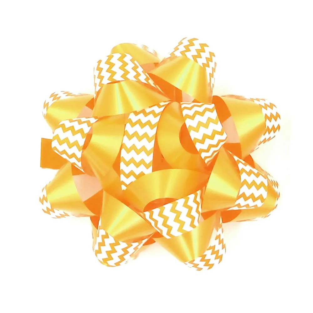 
New Style Gift Ribbon Decorative Bow Bouncing Lines Printing PLastic Ribbon Star Bow 
