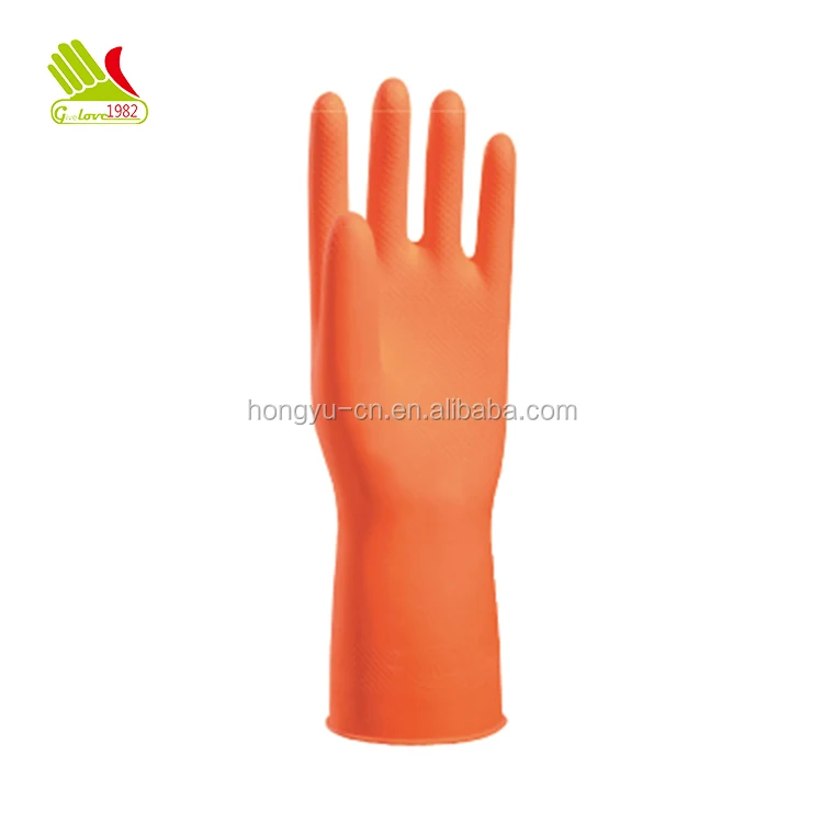 35g dipped lined latex rubber household cleaning gloves