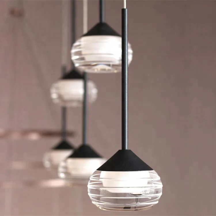 Interior Decorative Contemporary 18 Crystal Clear LED Drop Lights Stair Long Mall Chain Chandelier