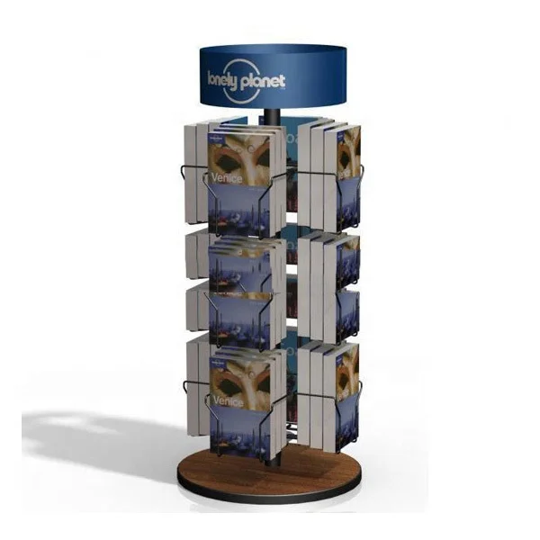 Вращающаяся витрина для брошюр и магазинов на заказ Металлическая Витрина каталога витрины