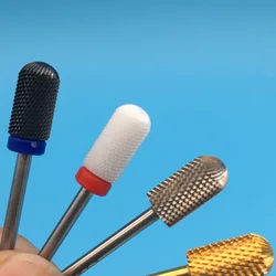 5 in 1 Ceramic Diamond Electric Rotary Burr Manicure Gold Bit Set 3-Way Carbide Nail Drill Filing Bits