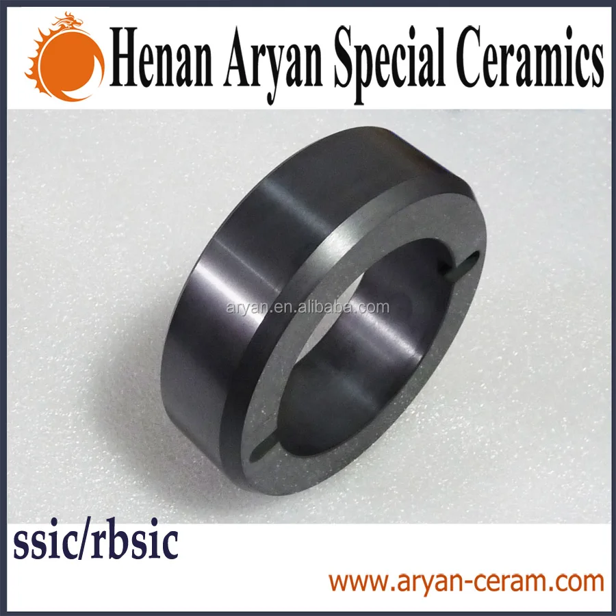 High precision sintered silicone carbide sealing ring with 4 slots