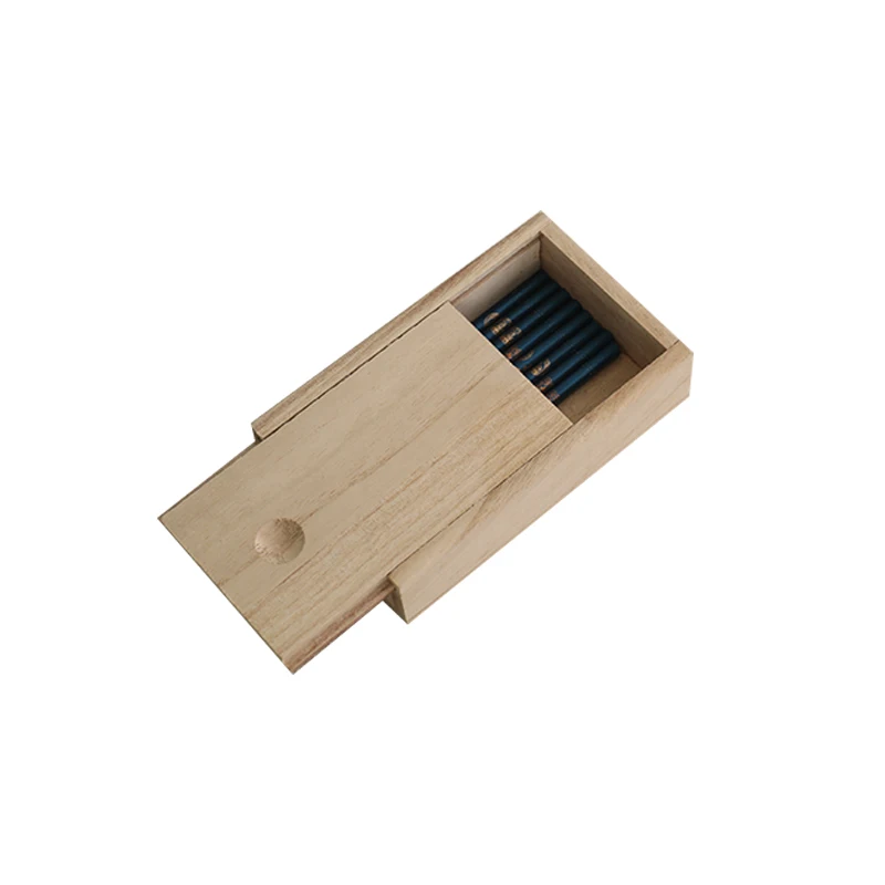 
High quality material practical handmade pan custom packaging small wooden slide lid gift box 
