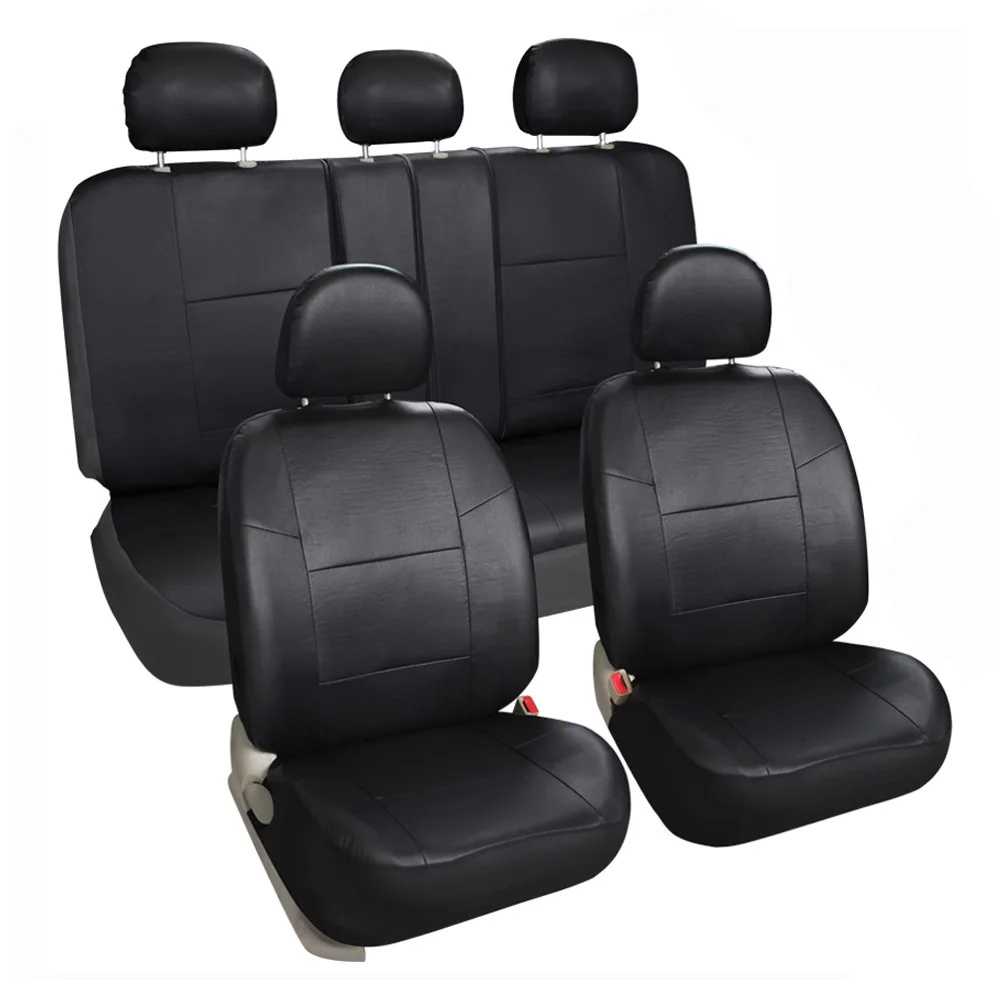 Daniel Leather Car Seat Cover 11pcs Full Set Universal fit Black