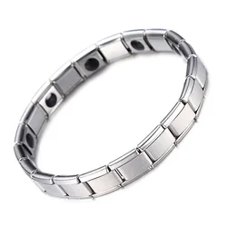 Classical Stainless Steel Excellent Polish Tourmaline Energy Bracelets