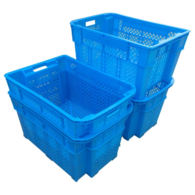 590*375*350mm Cold Chain Logistics  Heavy Duty Plastic Mushroom Crates
