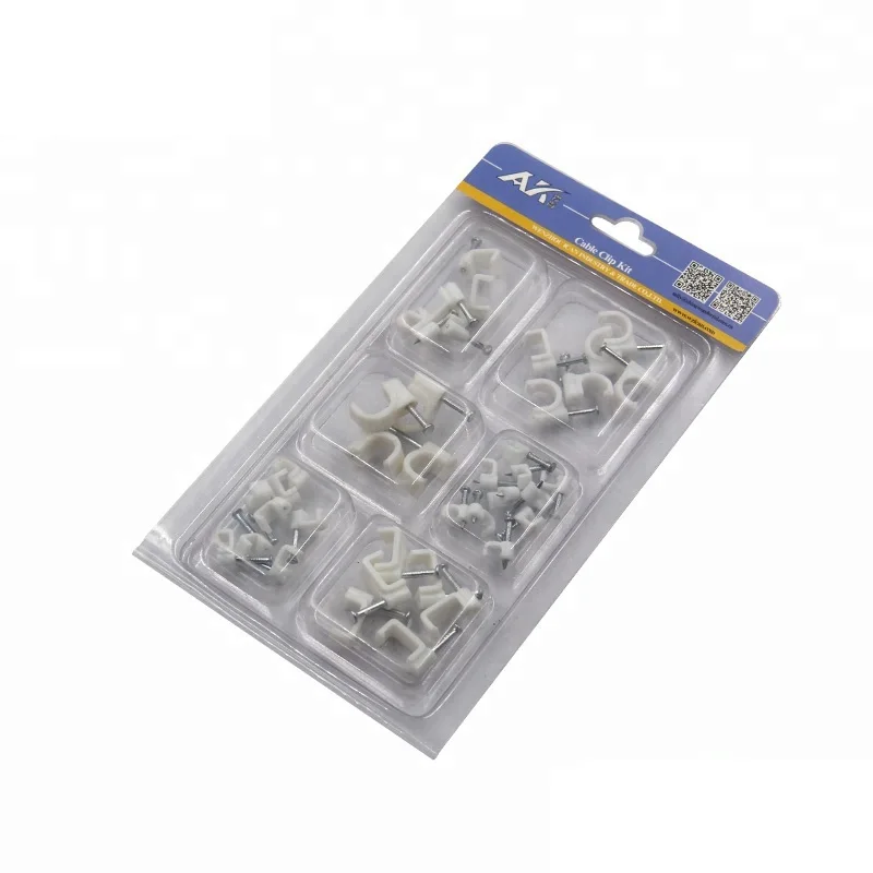 40pcs Flat Nail Clip Type and Plastic Material pvc cable clip