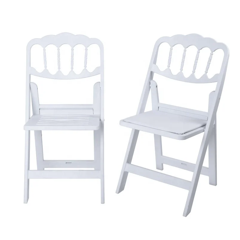 factory direct resin white folding napoleon chair