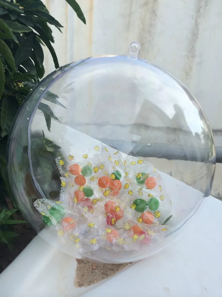 Открытые подвесные прозрачные рождественские украшения, пластиковый шар 4 см-40 см