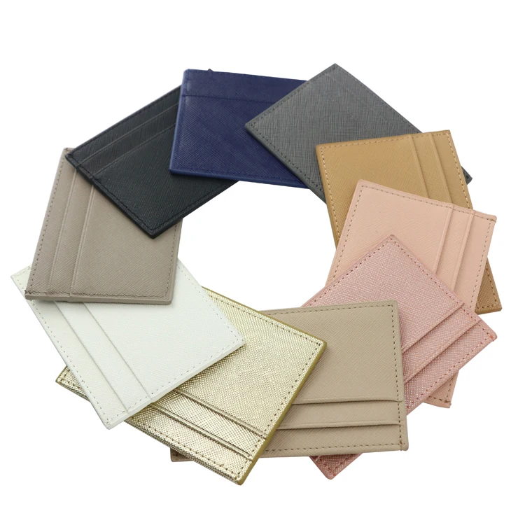 Hot sale stock product multi color leather card holder slim wallet