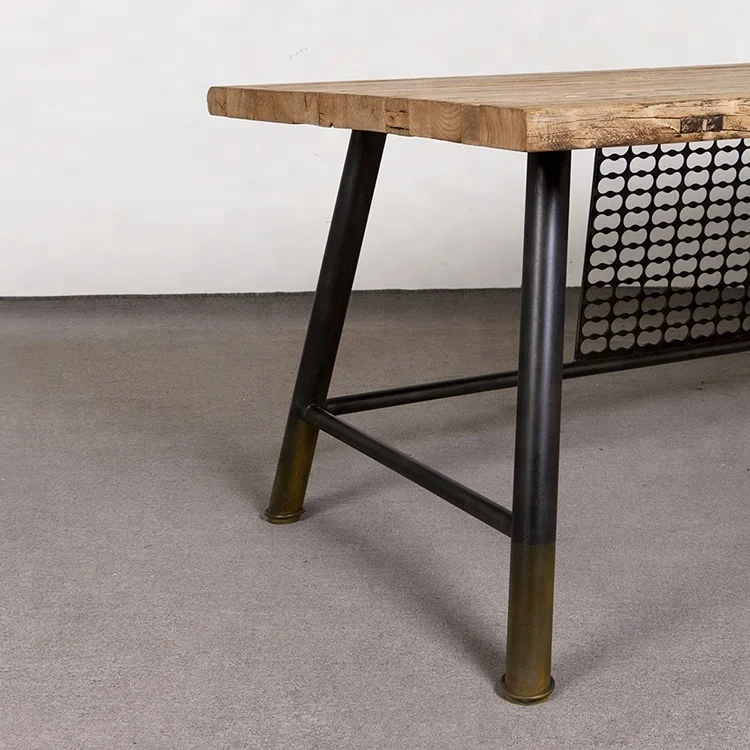 industrial vintage reclaimed recycled wooden work table