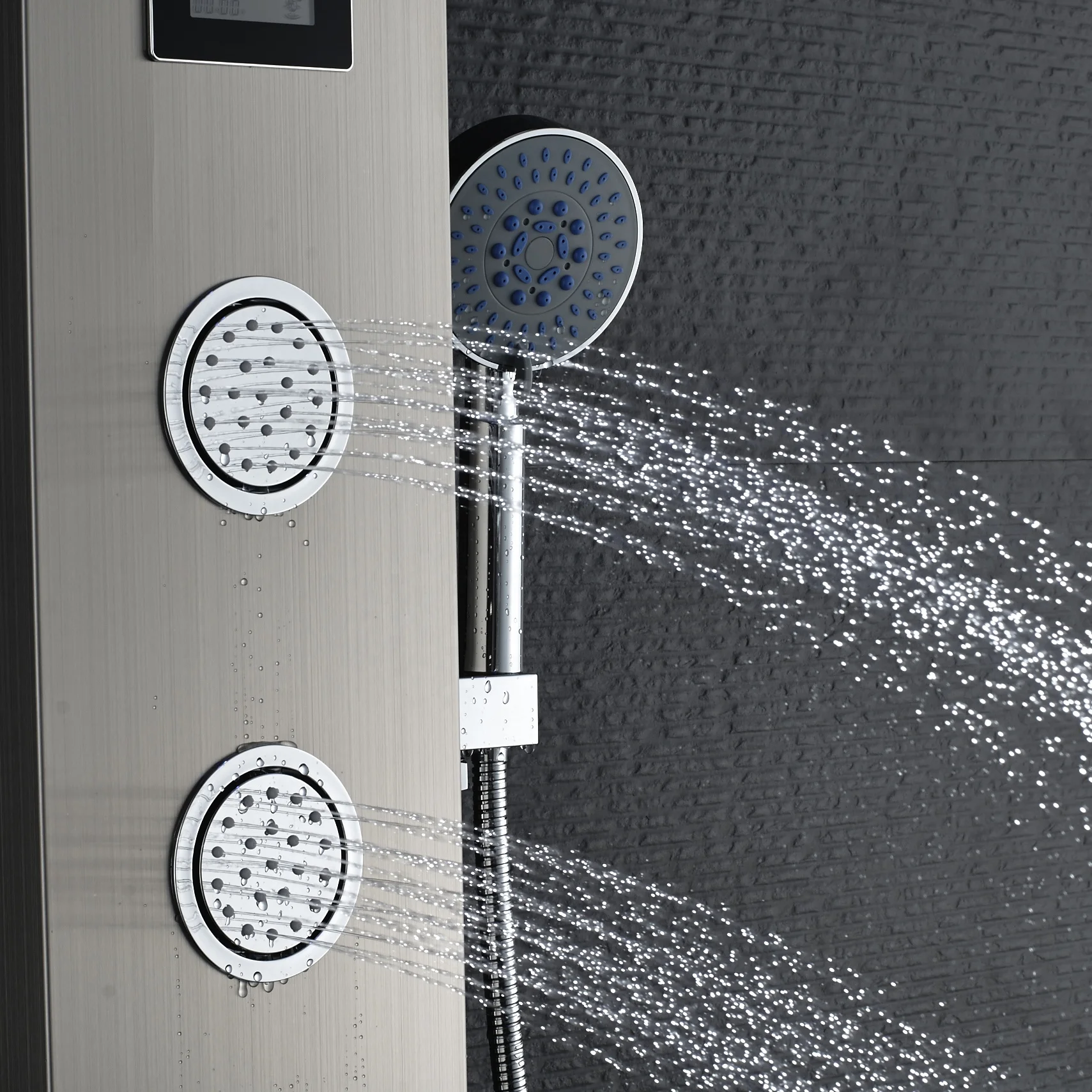 ROVATE led light shower panel falls bathroom led shower panel tower shower waterfall column set