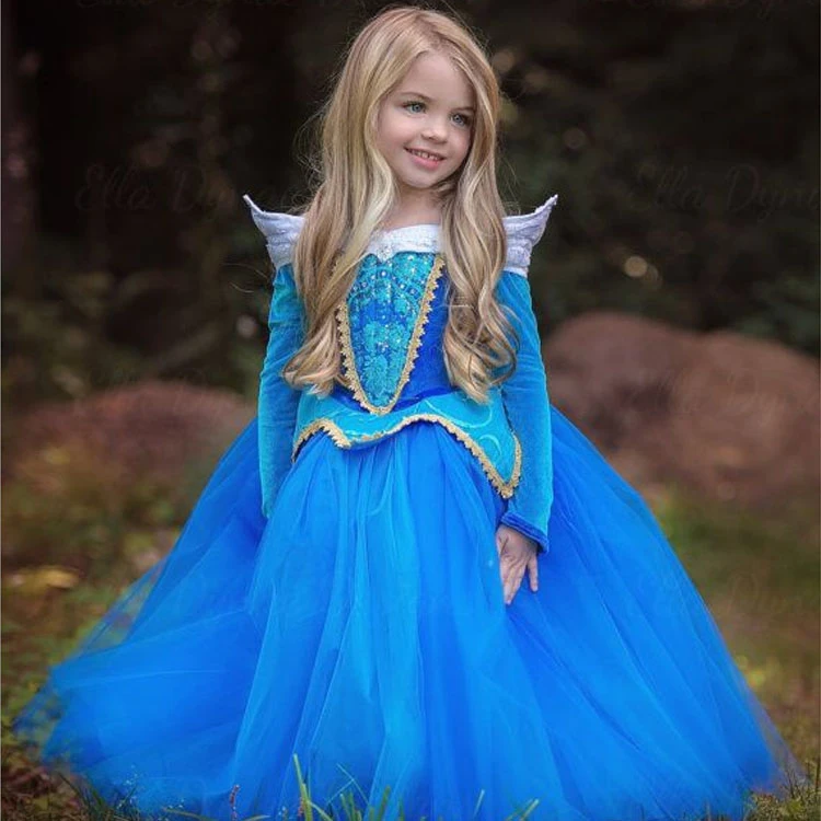 Aurora Toddler Girl Dresses Cute Princess Dress Kids Elsa Sofia Children Tutu Dress