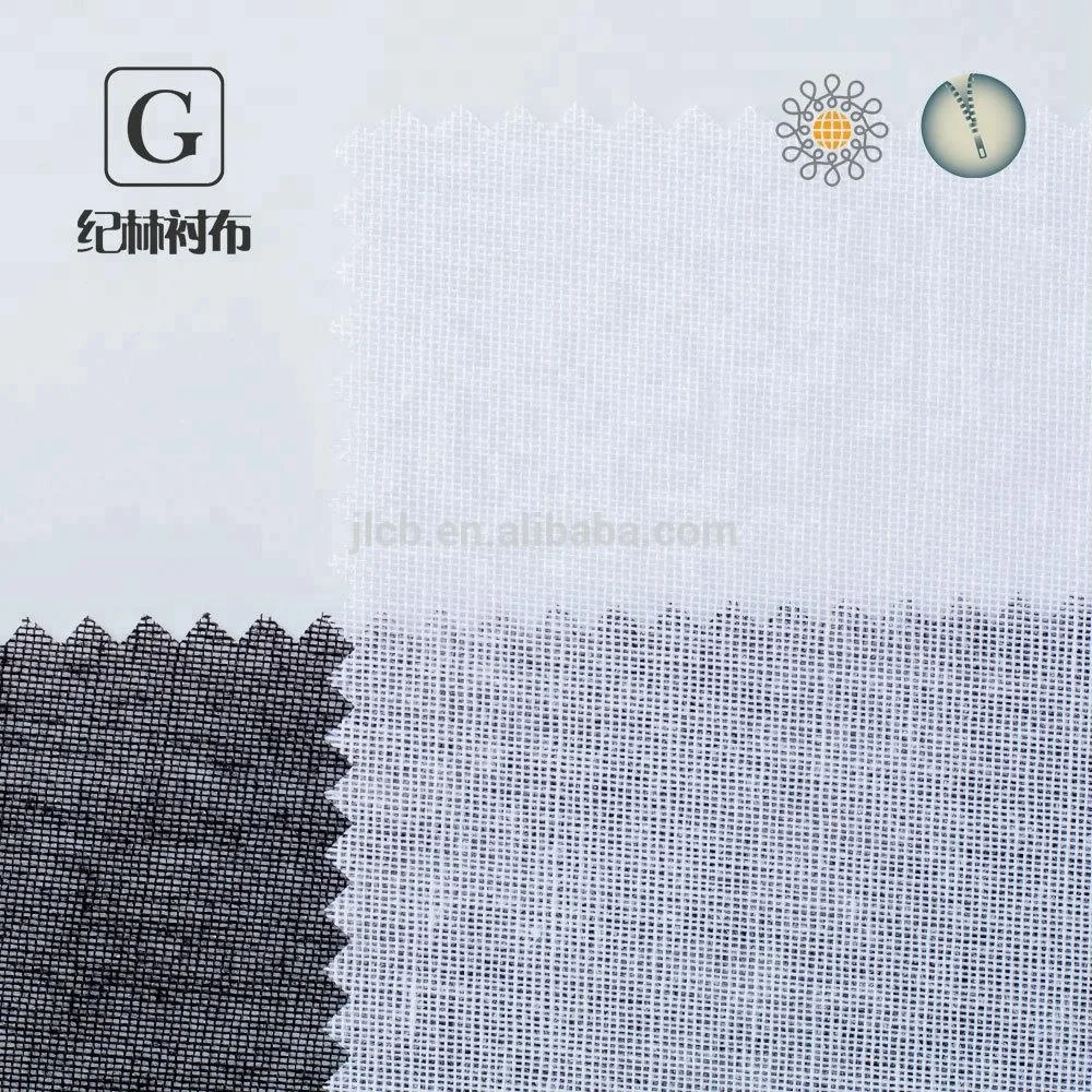 
100% cotton shrink-resistant shirt collar fabric fusible interlining 100% cotton lining fabric 