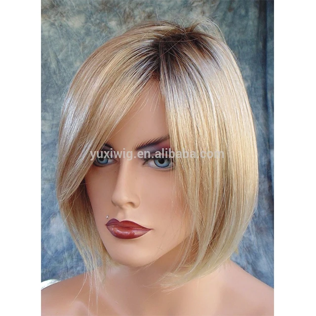 New #613 #27 two tone color human hair short bob lace front wig
