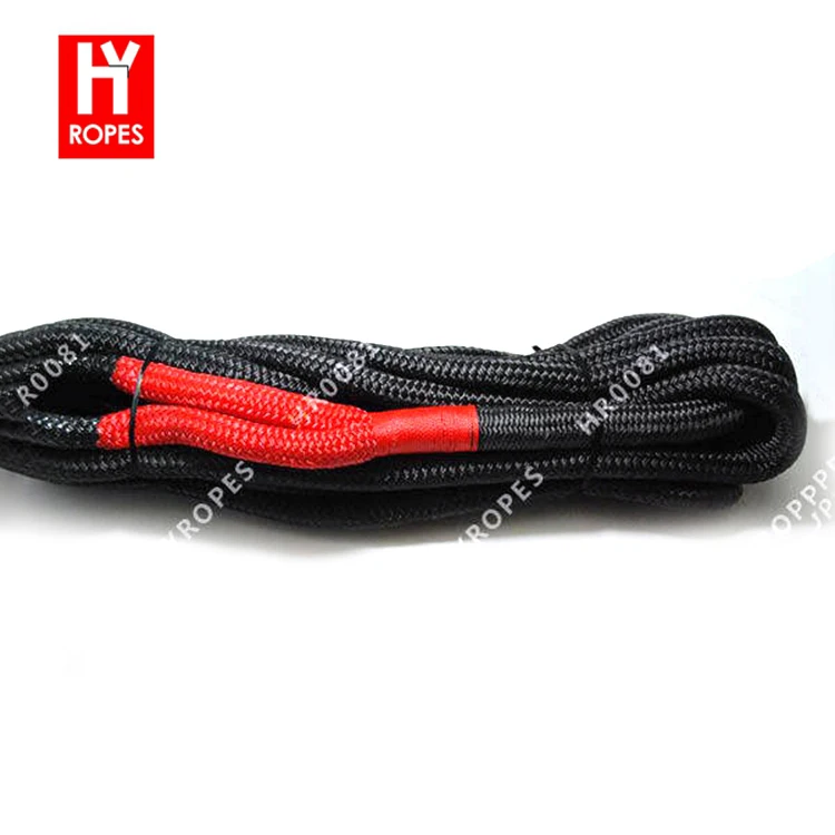 HYropes pulling kinetic rope, tube tow rope, pp recovery rope