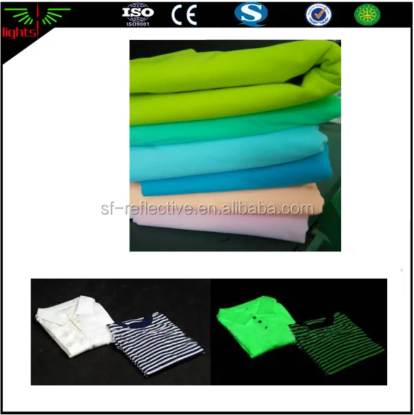 glow in the dark light polyester textile cloth fabric for night photoluminescent luminous mesh dresses clothing
