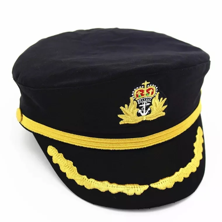 fashion custom captain sailor cap hat with emb and rope