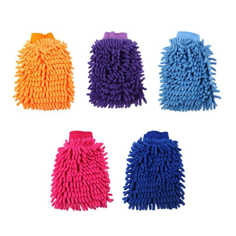 Car washing mitt car care detailing mitts microfiber chenille gloves dusting cleaning glove for home
