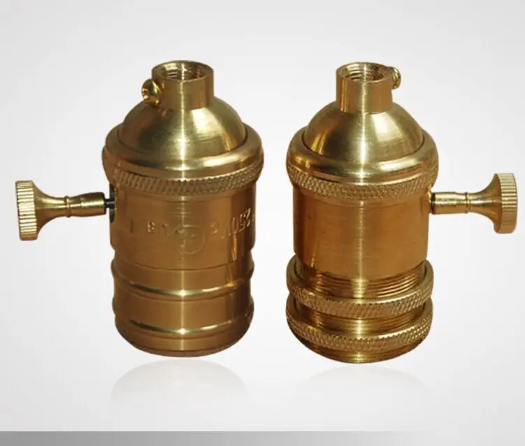 brass switch lamp holder with double rings retro lamp sockets