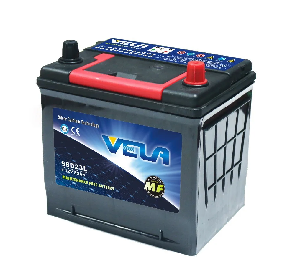 Запечатанная свинцово-кислотная Автомобильная батарея VELA POWER 55D23RMF/MF55D23L/MF55D23R/55D23LMF oem 12 вольт 55 Ампер CCA без обслуживания