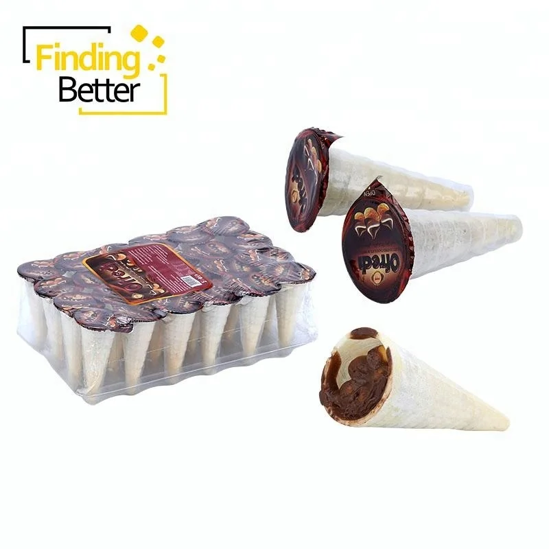 
Halal Biscuits Ball Covered Chocolate Wafer Cup Ice Cream Shaped Cheap Chocolate Candy 